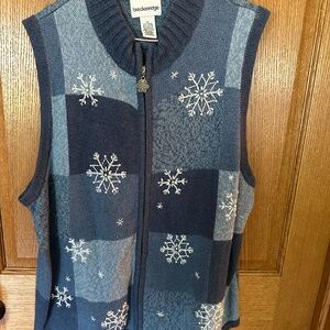 Breckenridge Blue/White Snowflake Winter Sweater Vest.  Size XL.
